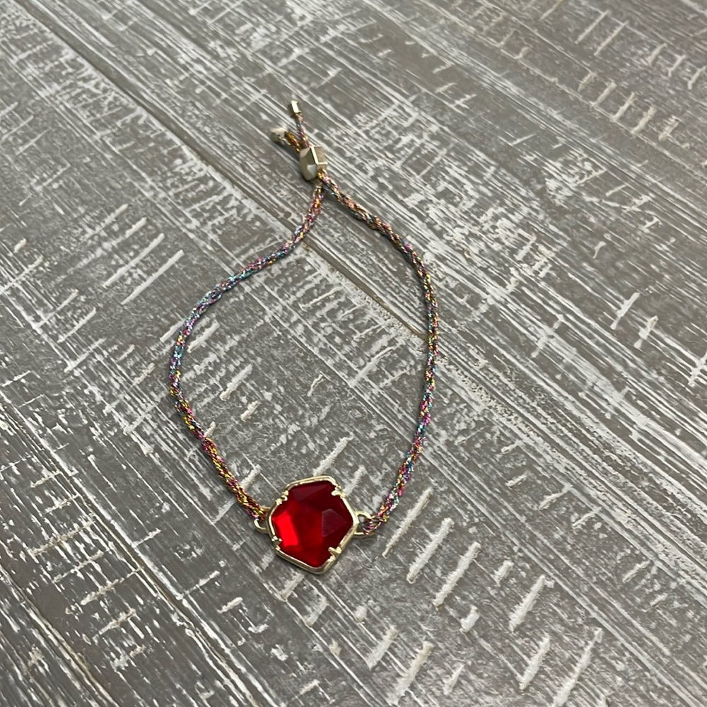 Kendra Scott Vanessa Friendship Bracelet in Cherry Red Illusion, Gold-Plated